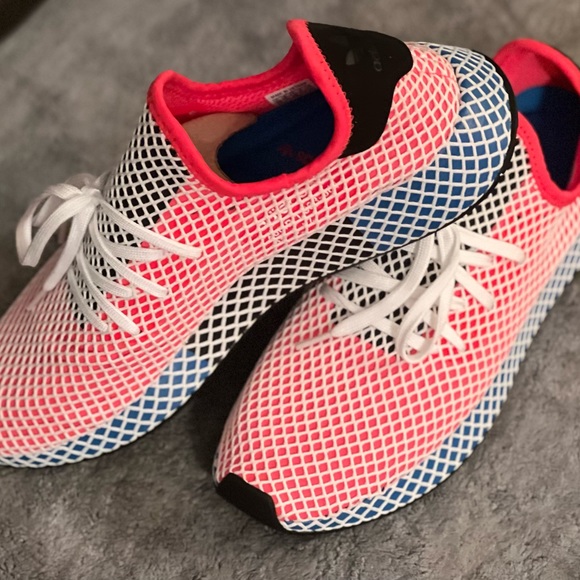 Adidas Deerupt Sz 13 Red/Blue - Picture 1 of 3